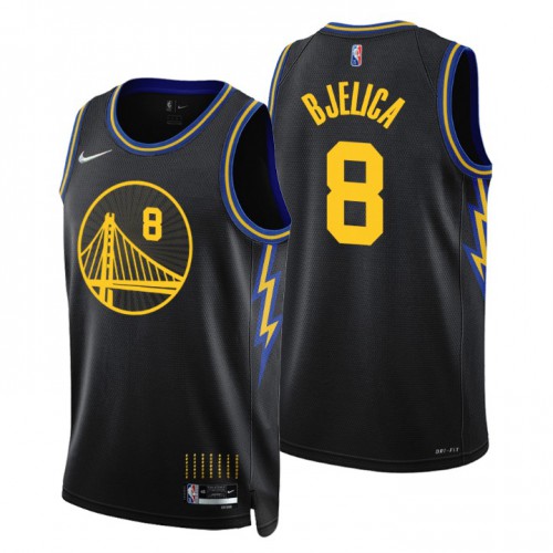 Golden State Golden State Warriors #8 Nemanja Bjelica Mens Black 2021/22 Swingman Jersey - City Edition Mens