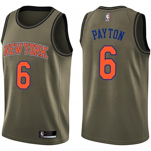 New York Knicks #6 Elfrid Payton Green Swingman Salute to Service Jersey Mens
