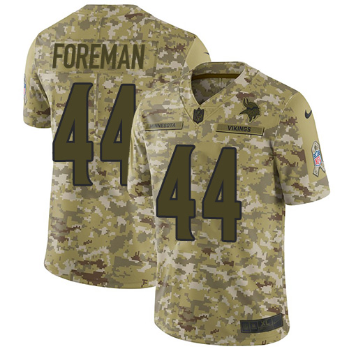 Minnesota Vikings #44 Chuck Foreman Camo Men's Stitched Limited 2018 Salute To Service Jersey Men's