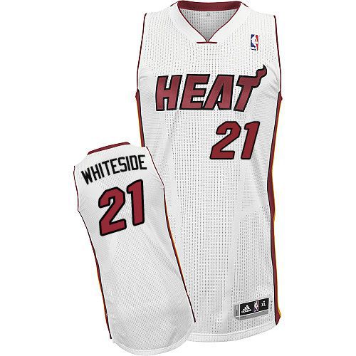 Miami Heat #21 Hassan Whiteside White Stitched Jersey Mens