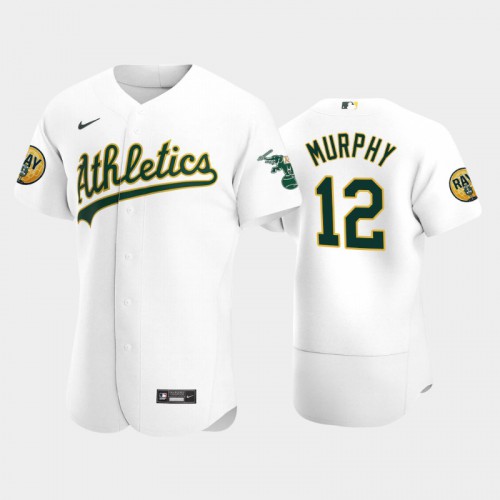 Oakland Oakland Athletics #12 Sean Murphy Men's 2022 Ray Patch Authentic Home White Jersey Men's