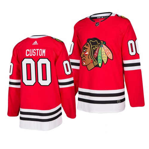 Chicago Blackhawks Custom 2019-20 Adidas Authentic Home Red Stitched Jersey