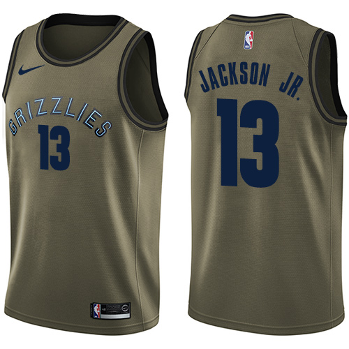 Memphis Grizzlies #13 Jaren Jackson Jr. Green Youth Swingman Salute to Service Jersey Youth