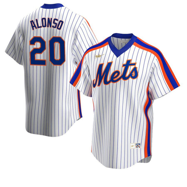 Men's Youth Women's New York Mets 20 Replica White Home Cooperstown Collection Pete Alonso Jersey