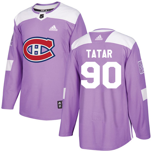 Adidas Montreal Canadiens #90 Tomas Tatar Purple Authentic Fights Cancer Stitched Jersey Men's