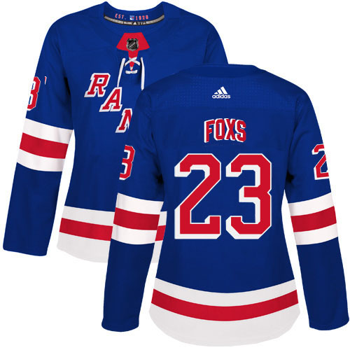 Adidas New York Rangers #23 Adam Foxs Royal Blue Home Authentic Women's Stitched Jersey Womens