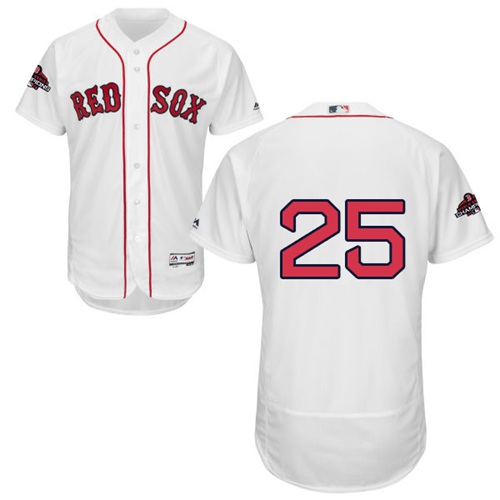 Boston Red Sox #25 Steve Pearce White Flexbase Authentic Collection 2018 World Series Champions Stitched Jersey Men's