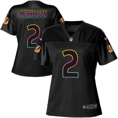 Bengals #2 Evan McPherson Black Women's Fashion Game Jersey