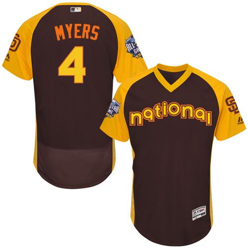 San Diego Padres #4 Wil Myers Brown Flexbase Authentic Collection 2016 All-Star National League Stitched Jersey Men's