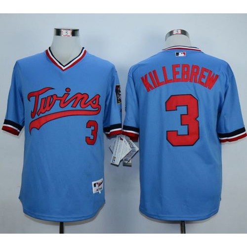 Minnesota Twins #3 Harmon Killebrew Light Blue 1984 Turn Back The Clock Stitched Jersey Men's