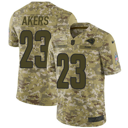 Los Angeles Rams #23 Cam Akers Camo Youth Stitched Limited 2018 Salute To Service Jersey Youth