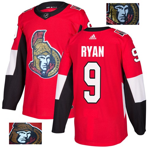 Adidas Ottawa Senators #9 Bobby Ryan Red Home Authentic Fashion Gold Stitched Jersey Men's