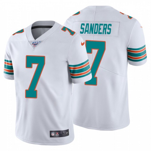 Miami Dolphins #7 Jason Sanders White Alternate Men's Stitched 100th Season Vapor Untouchable Limited Jersey Men's