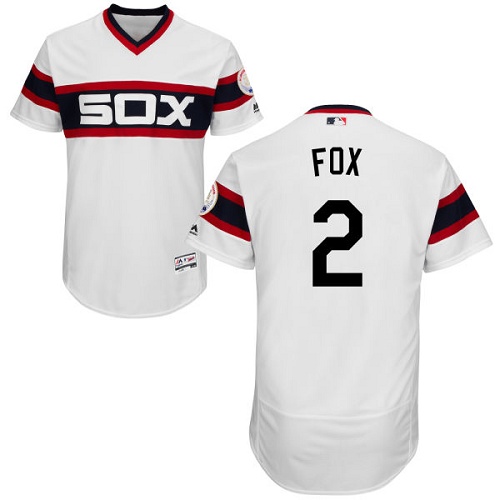 Chicago White Sox #2 Nellie Fox White Flexbase Authentic Collection Alternate Home Stitched Jersey Men's