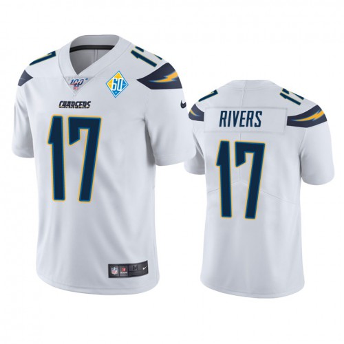 Los Angeles Los Angeles Chargers #17 Philip Rivers White 60th Anniversary Vapor Limited Jersey Men's