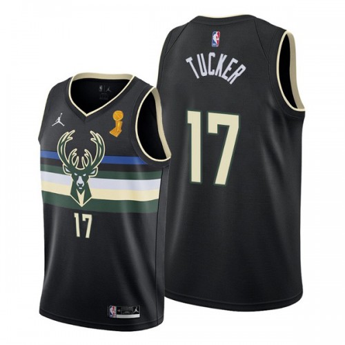 Milwaukee Milwaukee Bucks #17 P.J. Tucker Womens 2021 Finals Champions Swingman Statement Edition Jersey Black Womens