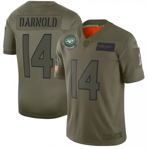 New York Jets #14 Sam Darnold Camo Men's Stitched Limited 2019 Salute To Service Jersey Men's