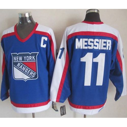 New York Rangers #11 Mark Messier Blue/White CCM Throwback Stitched Jersey Men's