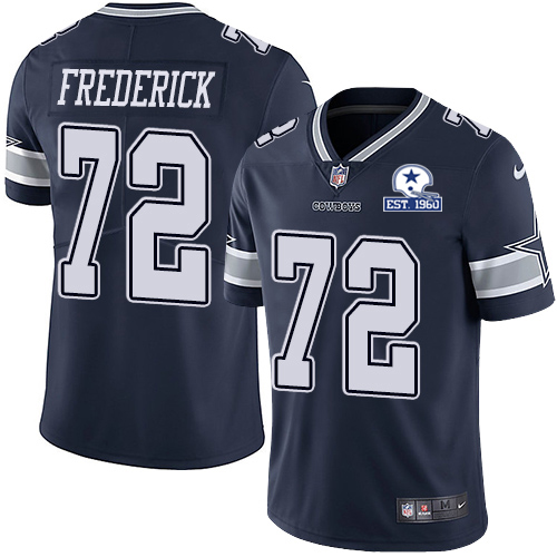Dallas Cowboys #72 Travis Frederick Navy Blue Team Color Men's Stitched With Established In 1960 Patch Vapor Untouchable Limited Jersey Men's