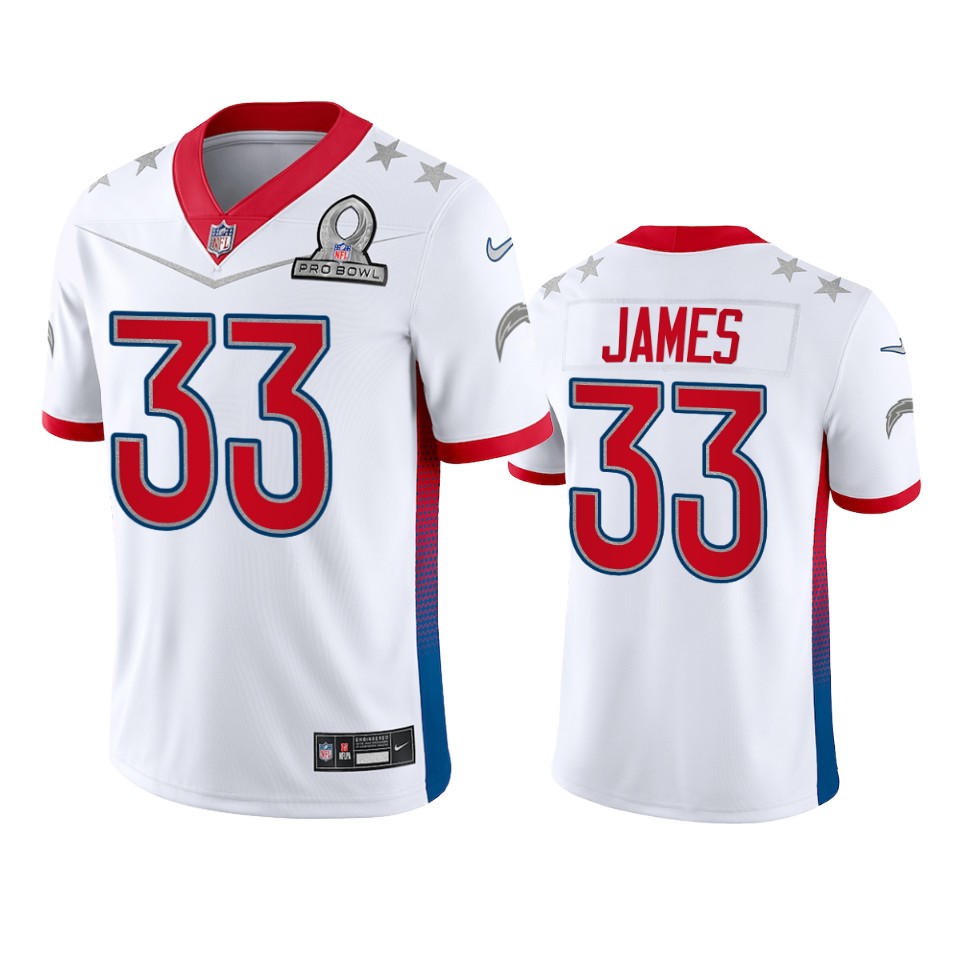 Chargers #33 Derwin James Men's 2022 AFC Pro Bowl Game Jersey White