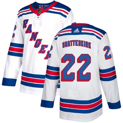 Adidas New York Rangers #22 Kevin Shattenkirk White Away Authentic Stitched Jersey Men's