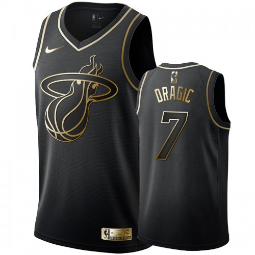 Miami Heat #7 Goran Dragic Mens Black Golden Edition Swingman Jersey Mens