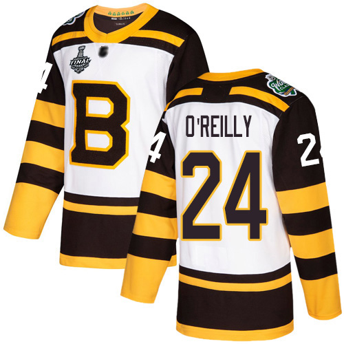 Adidas Boston Bruins #24 Terry O'Reilly White Authentic 2019 Winter Classic Stanley Cup Final Bound Youth Stitched Jersey Youth