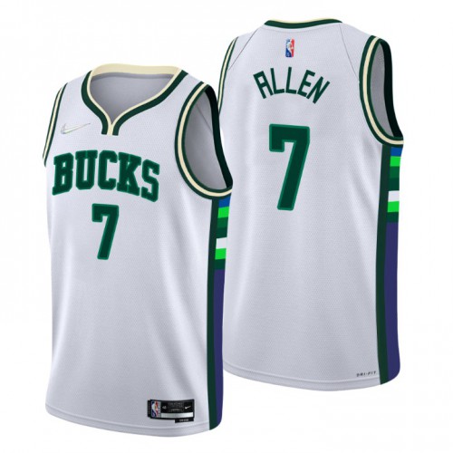Milwaukee Milwaukee Bucks #7 Grayson Allen Mens White 2021/22 Swingman Jersey - City Edition Mens