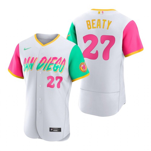 San Diego San Diego Padres #27 Matt Beaty 2022 City Connect Men's Authentic Jersey - White Men's