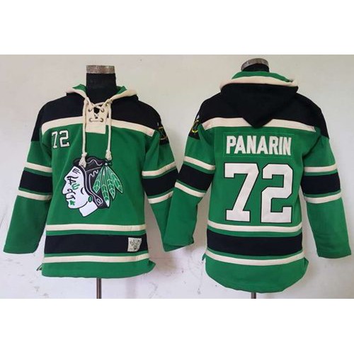 Chicago Blackhawks #72 Artemi Panarin Green St. Patrick's Day McNary Lace Hoodie Stitched Jersey Men's