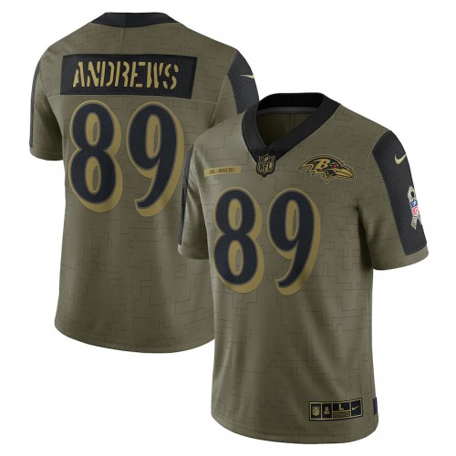 Baltimore Baltimore Ravens #89 Mark Andrews Olive 2021 Salute To Service Limited Player Jersey Men's