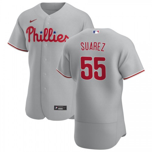 Philadelphia Philadelphia Phillies #55 Ranger Suarez Men's Gray Road 2020 Authentic Player Jersey Men's