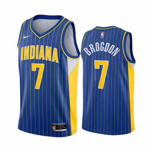 Indiana Pacers #7 Malcolm Brogdon Blue Womens Swingman 2020-21 City Edition Jersey Womens