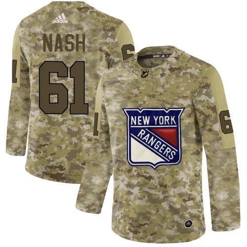 Adidas New York Rangers #61 Rick Nash Camo Authentic Stitched Jersey Men's