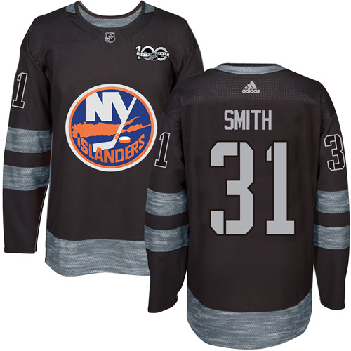 Adidas New York Islanders #31 Billy Smith Black 1917-2017 100th Anniversary Stitched Jersey Men's