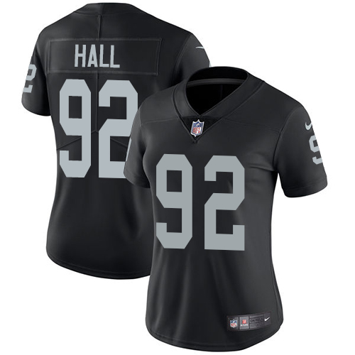 Las Vegas Raiders #92 P.J. Hall Black Team Color Women's Stitched Vapor Untouchable Limited Jersey Womens