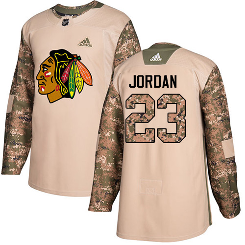 Adidas Chicago Blackhawks #23 Michael Jordan Camo Authentic 2017 Veterans Day Stitched Jersey Men's