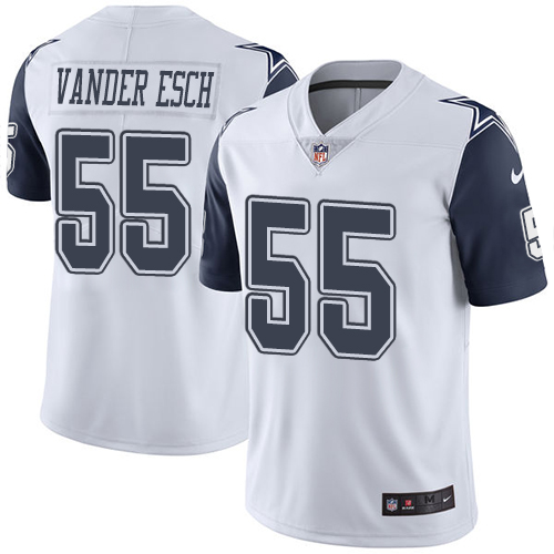 Cowboys #55 Leighton Vander Esch White Youth Stitched Limited Rush Jersey