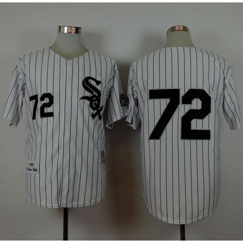Mitchell And Ness 1993 Chicago White Sox #72 Carlton Fisk White Stitched Jersey Men's