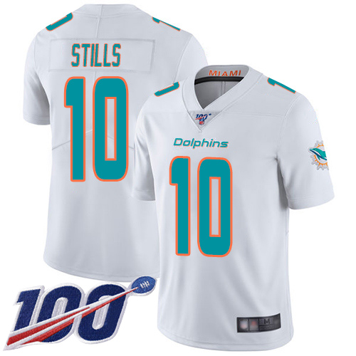 Miami Dolphins #10 Kenny Stills White Men's Stitched 100th Season Vapor Limited Jersey Men's
