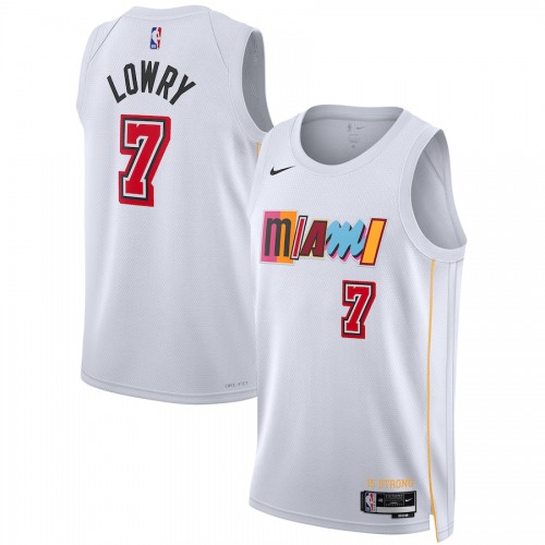 Miami Miami Heat #7 Kyle Lowry Unisex White 2022-23 Swingman Jersey - City Edition Mens