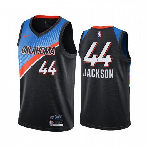 Oklahoma City Thunder #44 Justin Jackson Black Youth Swingman 2020-21 City Edition Jersey Youth