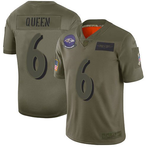 Ravens #6 Patrick Queen Camo Men's Stitched Limited 2019 Salute To Service Jersey
