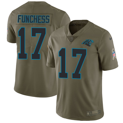 Carolina Panthers #17 Devin Funchess Olive Men's Stitched Limited 2017 Salute To Service Jersey Men's