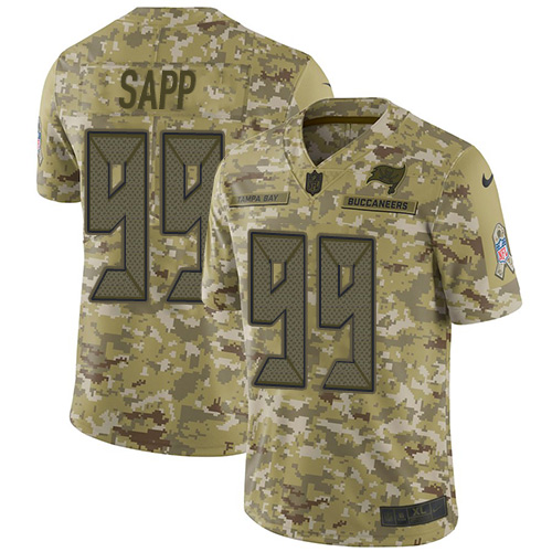 Tampa Bay Buccaneers #99 Warren Sapp Camo Youth Stitched Limited 2018 Salute to Service Jersey Youth