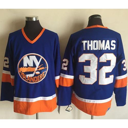 New York Islanders #32 Thomas Baby Blue CCM Throwback Stitched Jersey Men's
