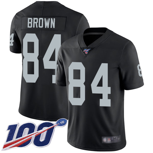 Las Vegas Raiders #84 Antonio Brown Black Team Color Men's Stitched 100th Season Vapor Limited Jersey Men's