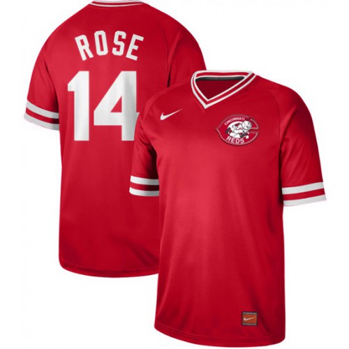 Cincinnati Reds #14 Pete Rose Red Authentic Cooperstown Collection Stitched Jersey Men's