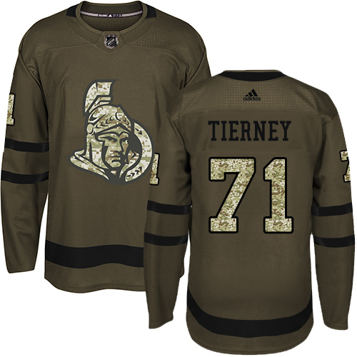 Adidas Ottawa Senators #71 Chris Tierney Green Salute to Service Stitched Jersey Men's