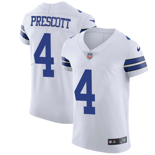 Cowboys #4 Dak Prescott White Men's Stitched Vapor Untouchable Elite Jersey